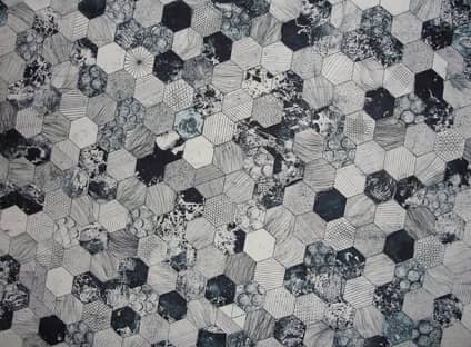 Beautiful hexagon porcelain tiles we used on a bathroom in Bendigo